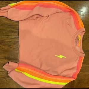 Pink cropped Aviator nation sweatshirt